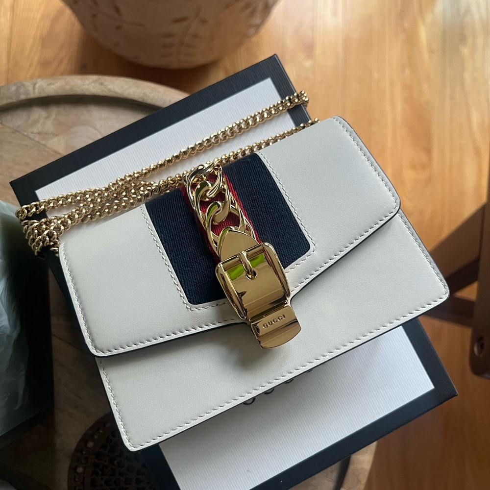 Gucci Sylvie Clutch with Gold Chain